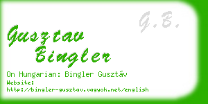 gusztav bingler business card