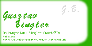 gusztav bingler business card